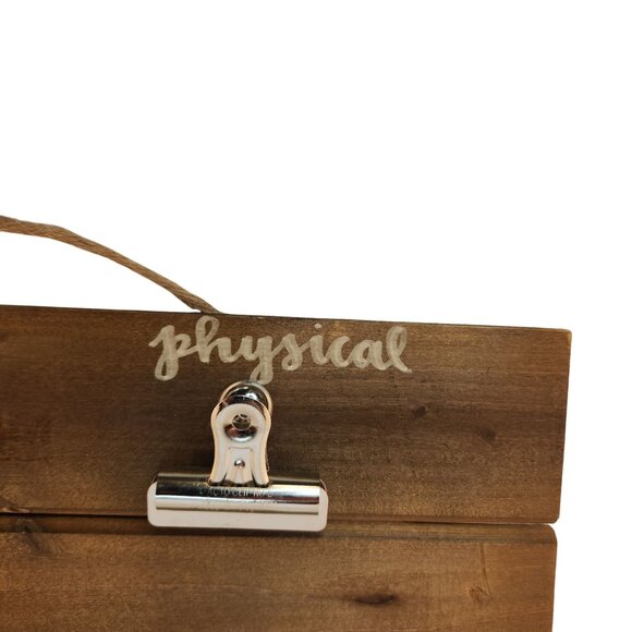 Wood Wall Hanging Organizer Clipboard Sign Spiritual Social Physical Intellectua - Picture 7 of 12
